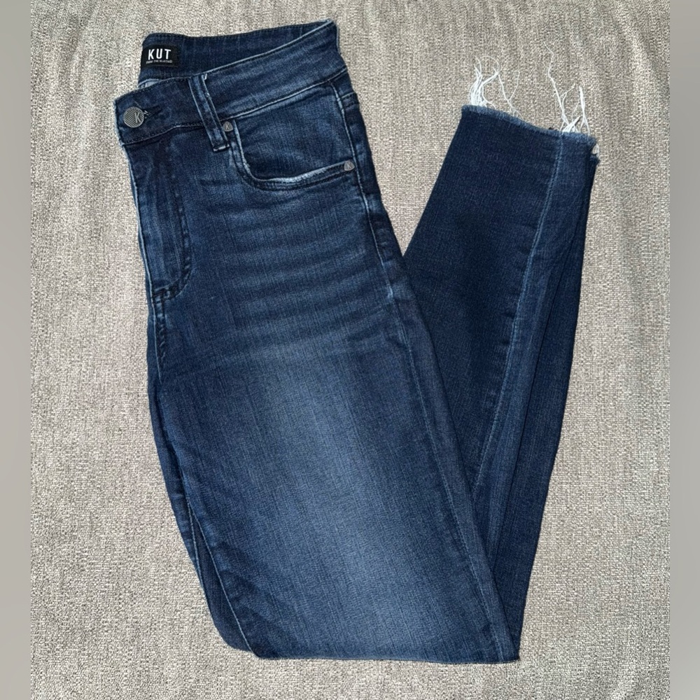 KUT from the Kloth Connie High Rise Ankle Skinny Dark Wash Jeans